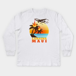 Lahaina wildfire cause Kids Long Sleeve T-Shirt